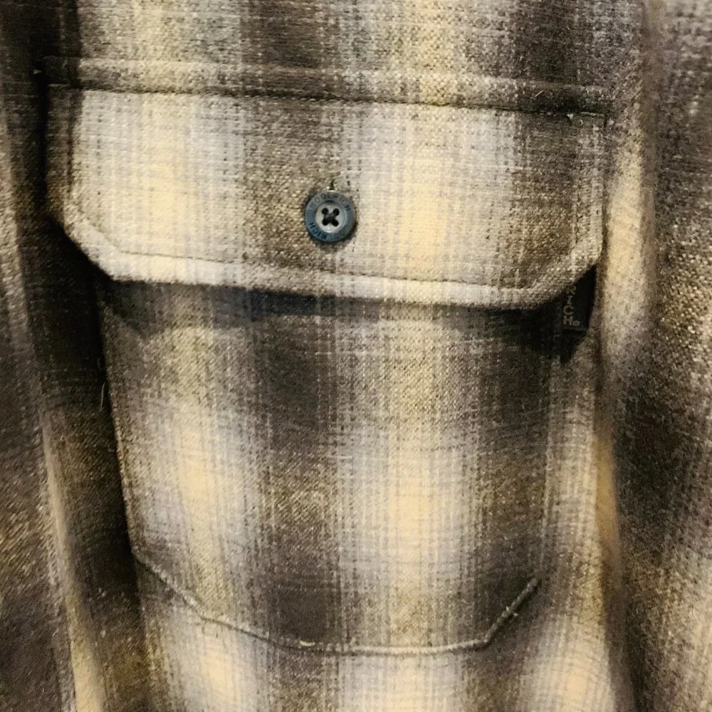 Vintage Woolrich Shirt Jacket Heavy Wool Plaid Flannel Mens XL Heavy Chamois